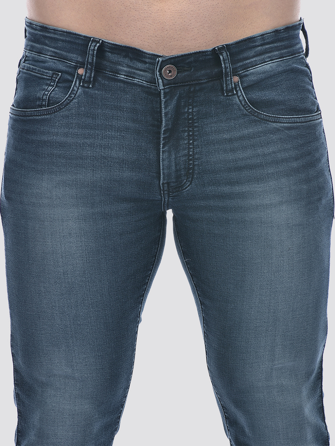 Numero Uno Men Blue Faded Straight Fit Sustainable Jeans